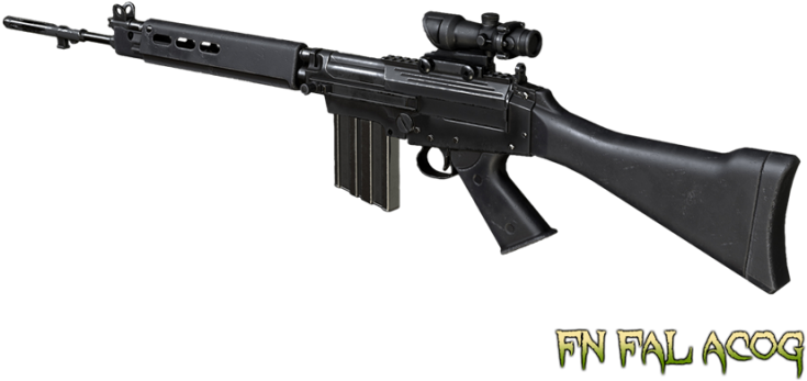 F N_ F A L_ Rifle_with_ A C O G_ Scope