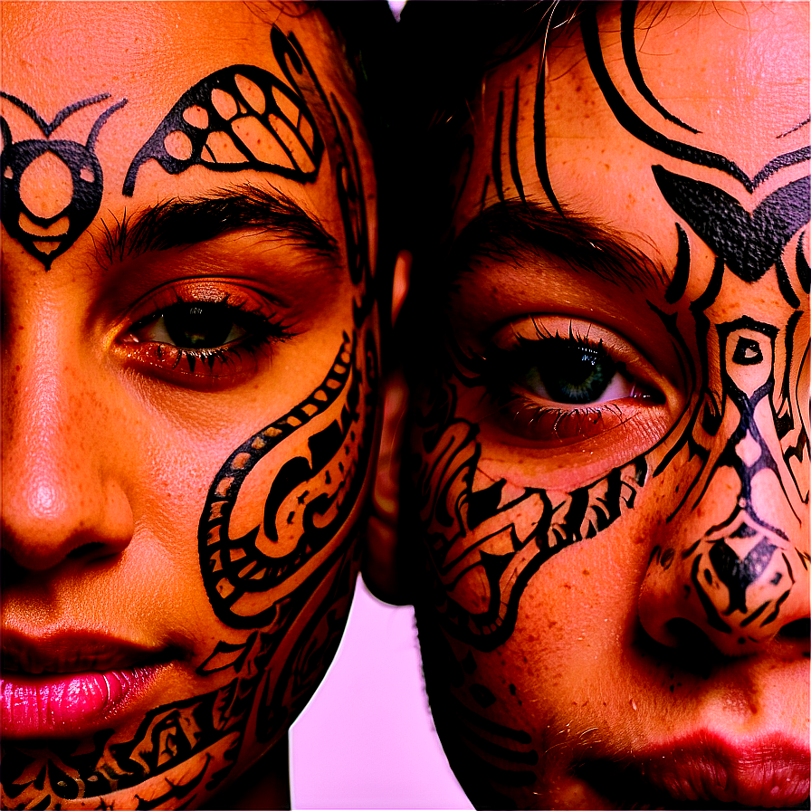 Face Tattoo For Couples Png 57