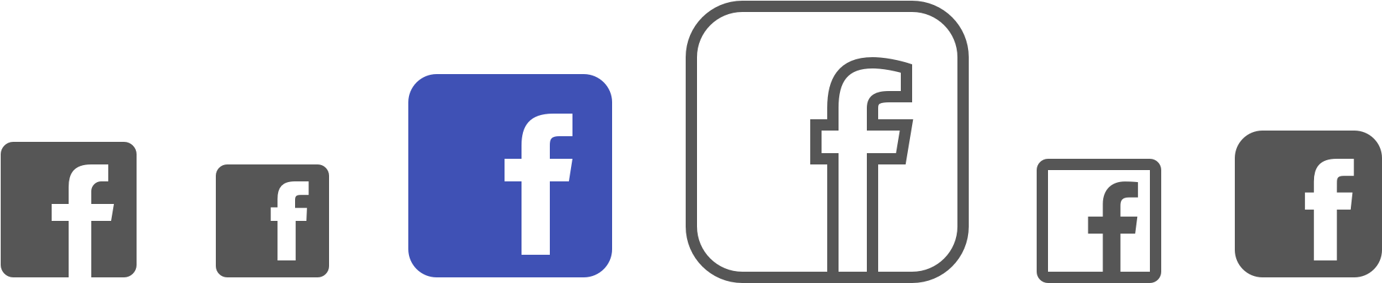 Facebook App Icons Array PNG with transparent background
