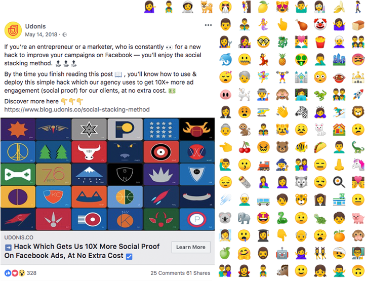 Facebook Emoji Collectionand Marketing Post