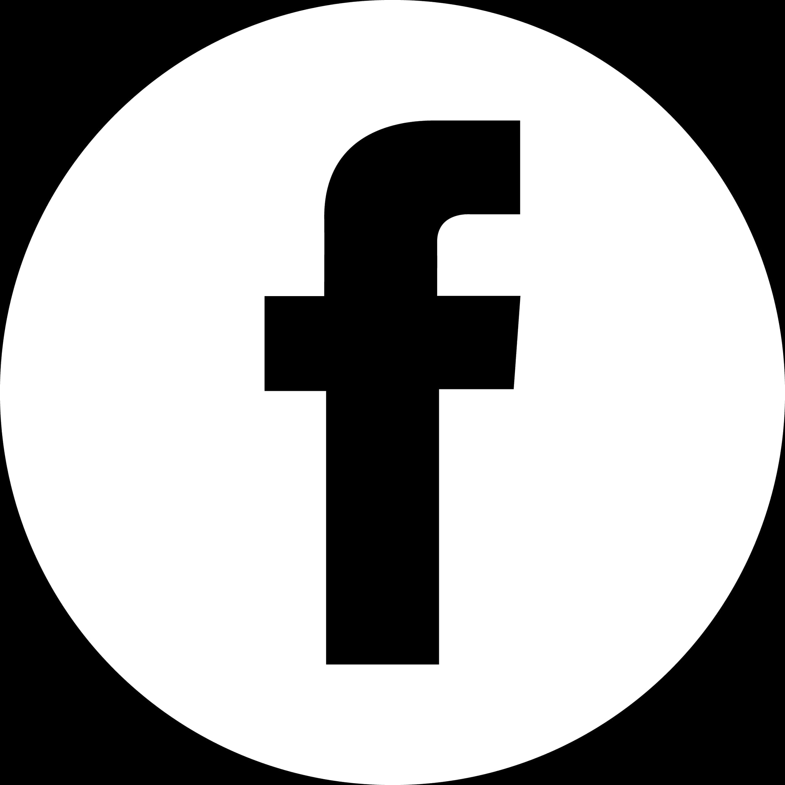 Facebook Icon White Circle Black Background