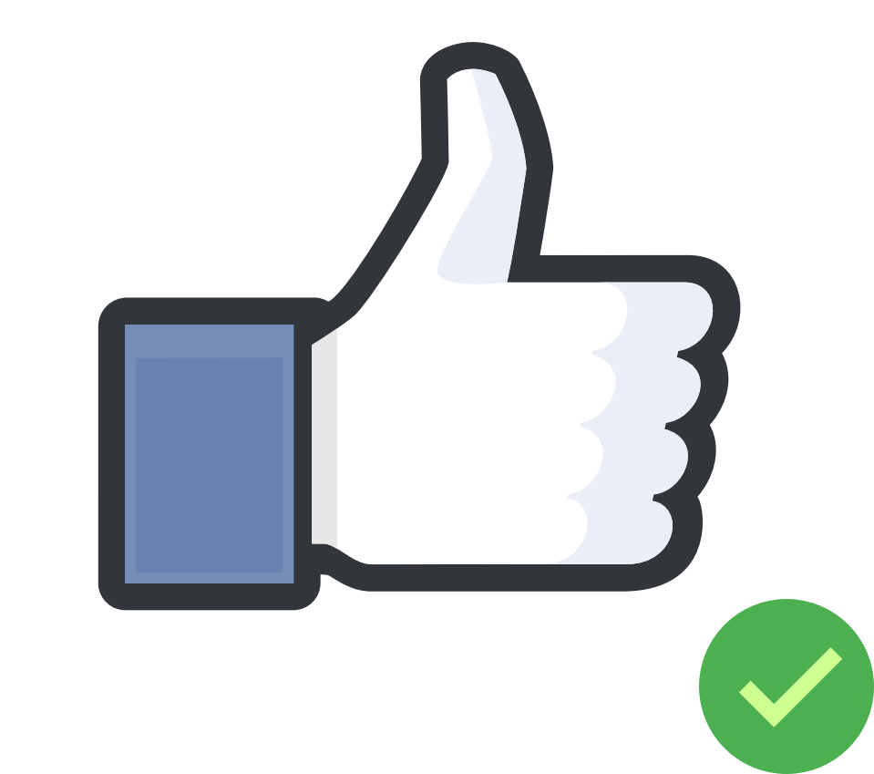 Facebook Like Icon Verified PNG with transparent background
