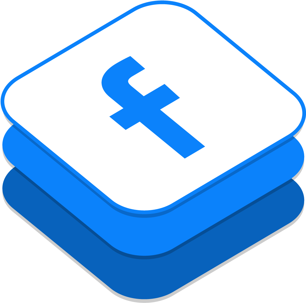 Facebook Logo3 D Icon PNG with transparent background