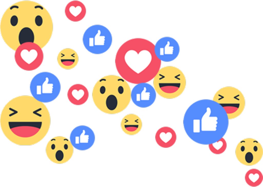 Facebook Reactions Emojis Floating PNG with transparent background
