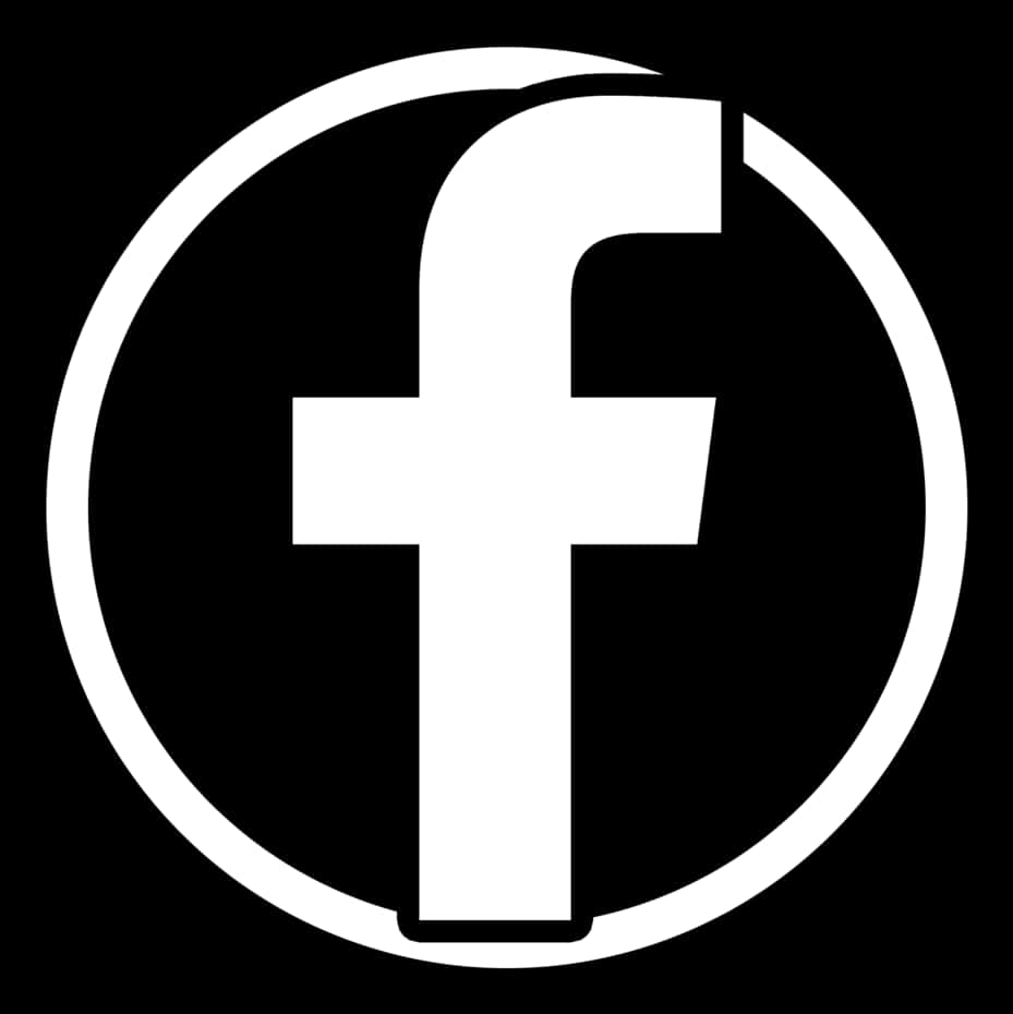 Facebook White Iconon Black Background