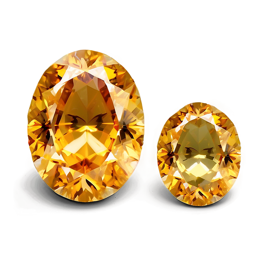 Faceted Citrine Jewel Png Caj30