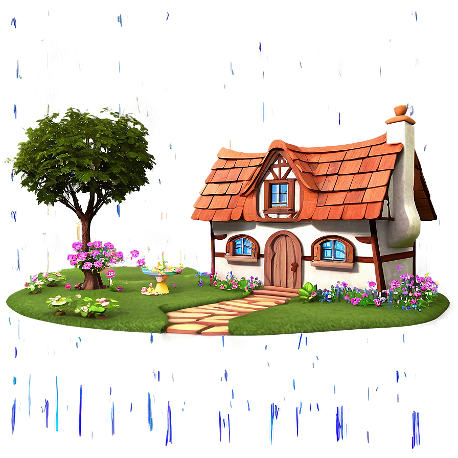 Fairy Tale Cottage Scene Png 31