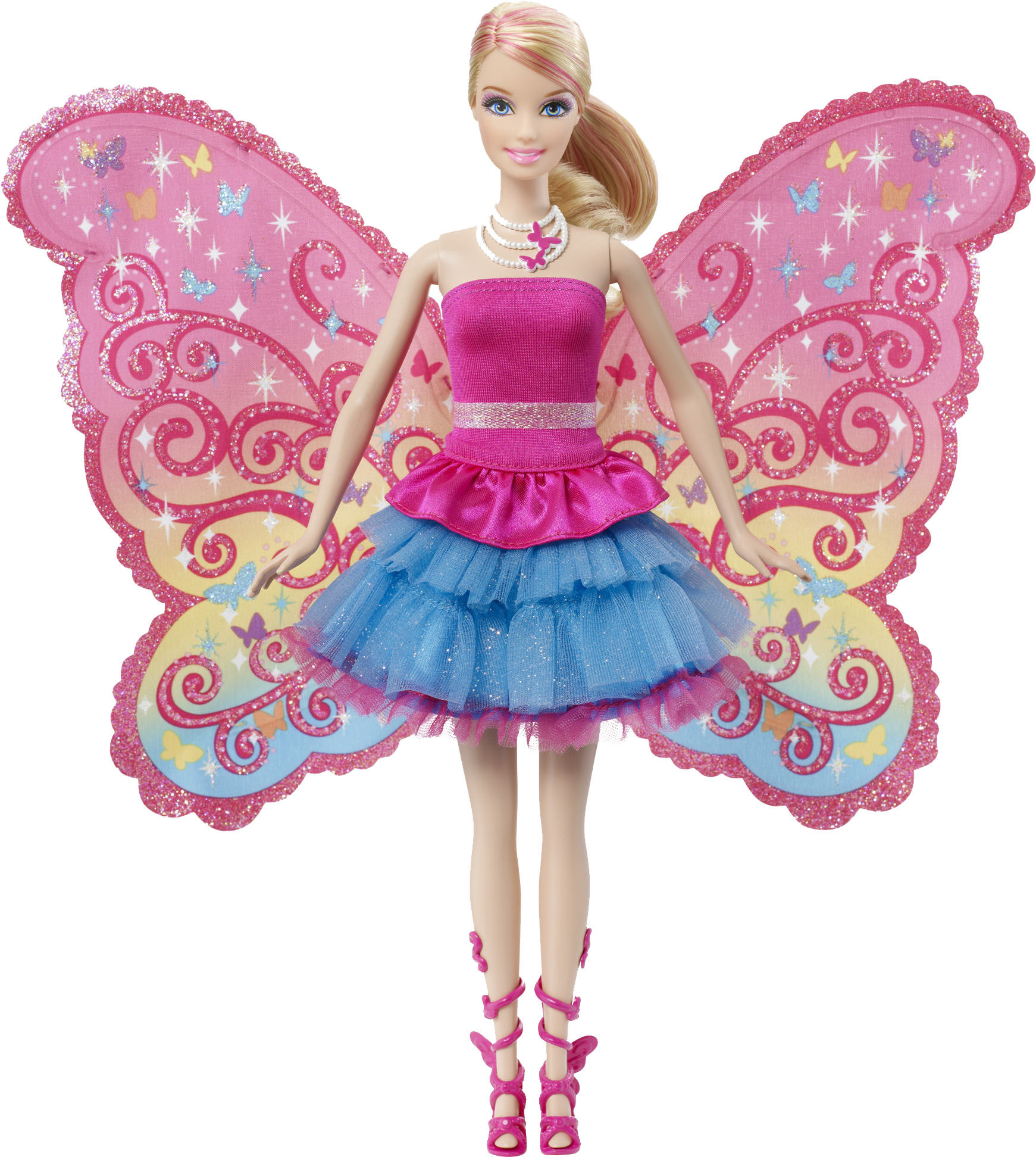 Fairy Winged Dollin Pinkand Blue Dress