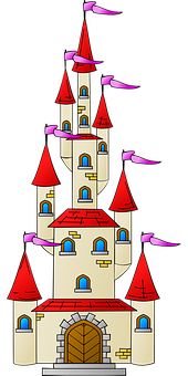 Fairytale Castle Illustration PNG with transparent background