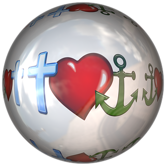 Faith Love Hope Symbols Sphere PNG with transparent background