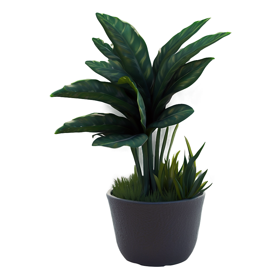 Fake Plant With Flowers Png Awg39