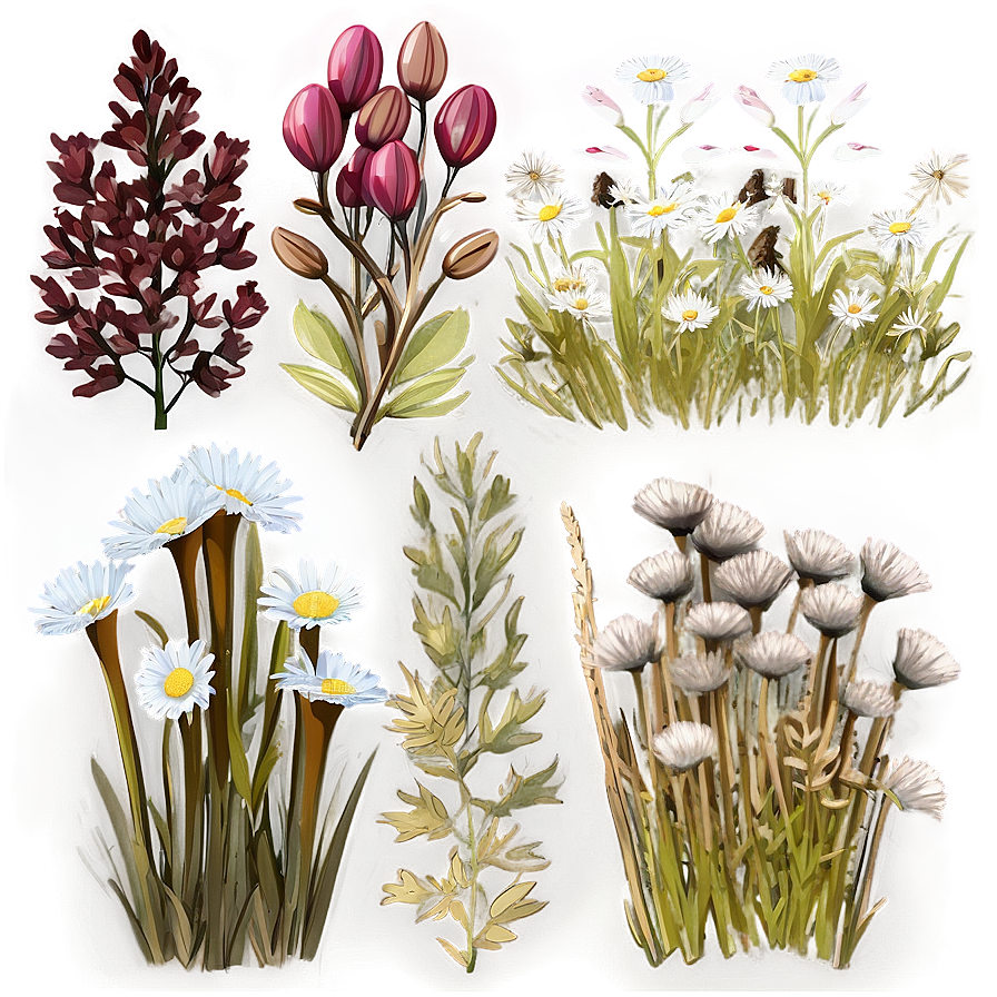 Fall Flower Meadow Png Htp