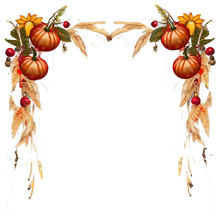 Fall Harvest Thanksgiving Border Png 1