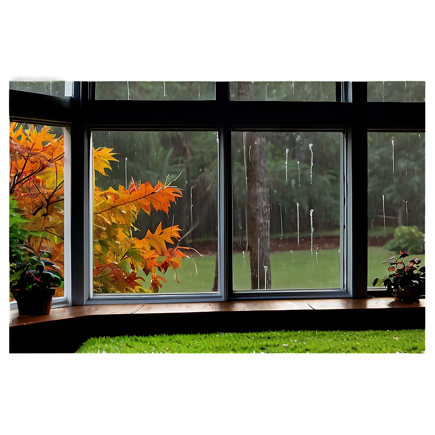 Fall Rainy Day Window Png Jpe