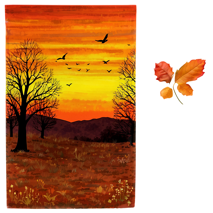 Fall Sunset Png Pqo