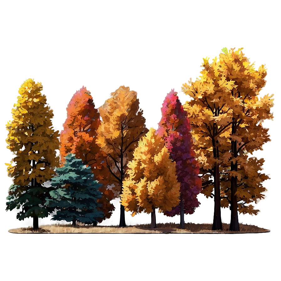 Fall Trees Against Blue Sky Png Yco18