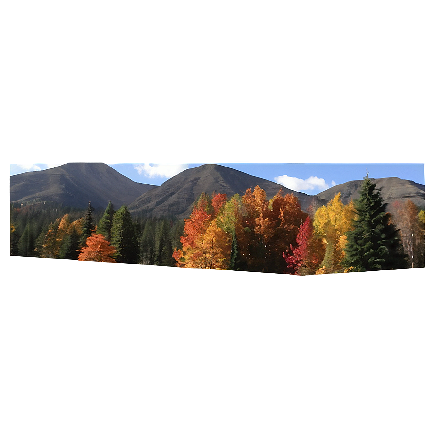 Fall Trees And Mountain View Png Mki13