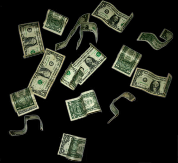 Clip Art Flying Clip Free Techflourish - Dollar Bills Falling Png, Transparent Png PNG with transparent background