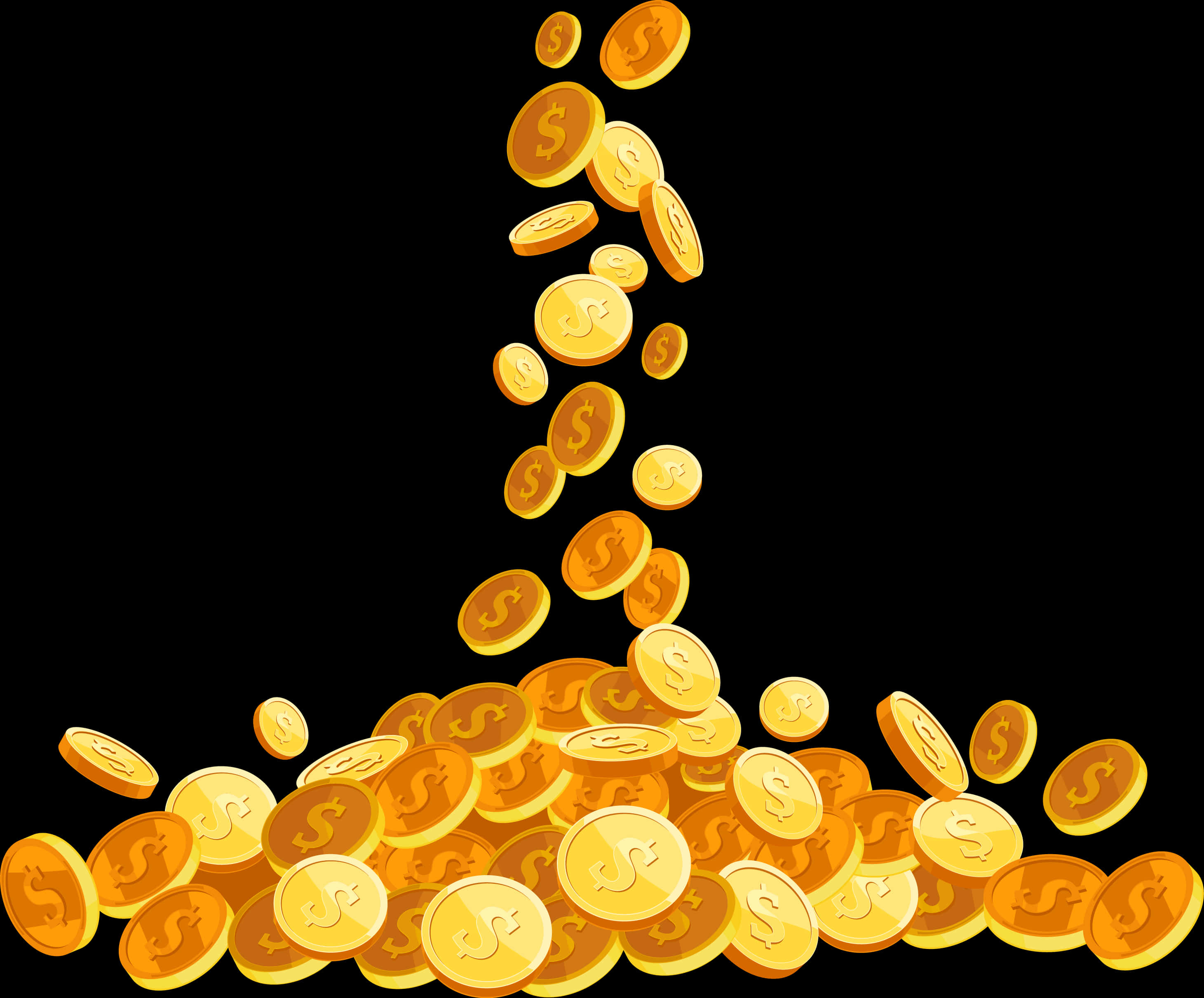 Falling Gold Coins Illustration