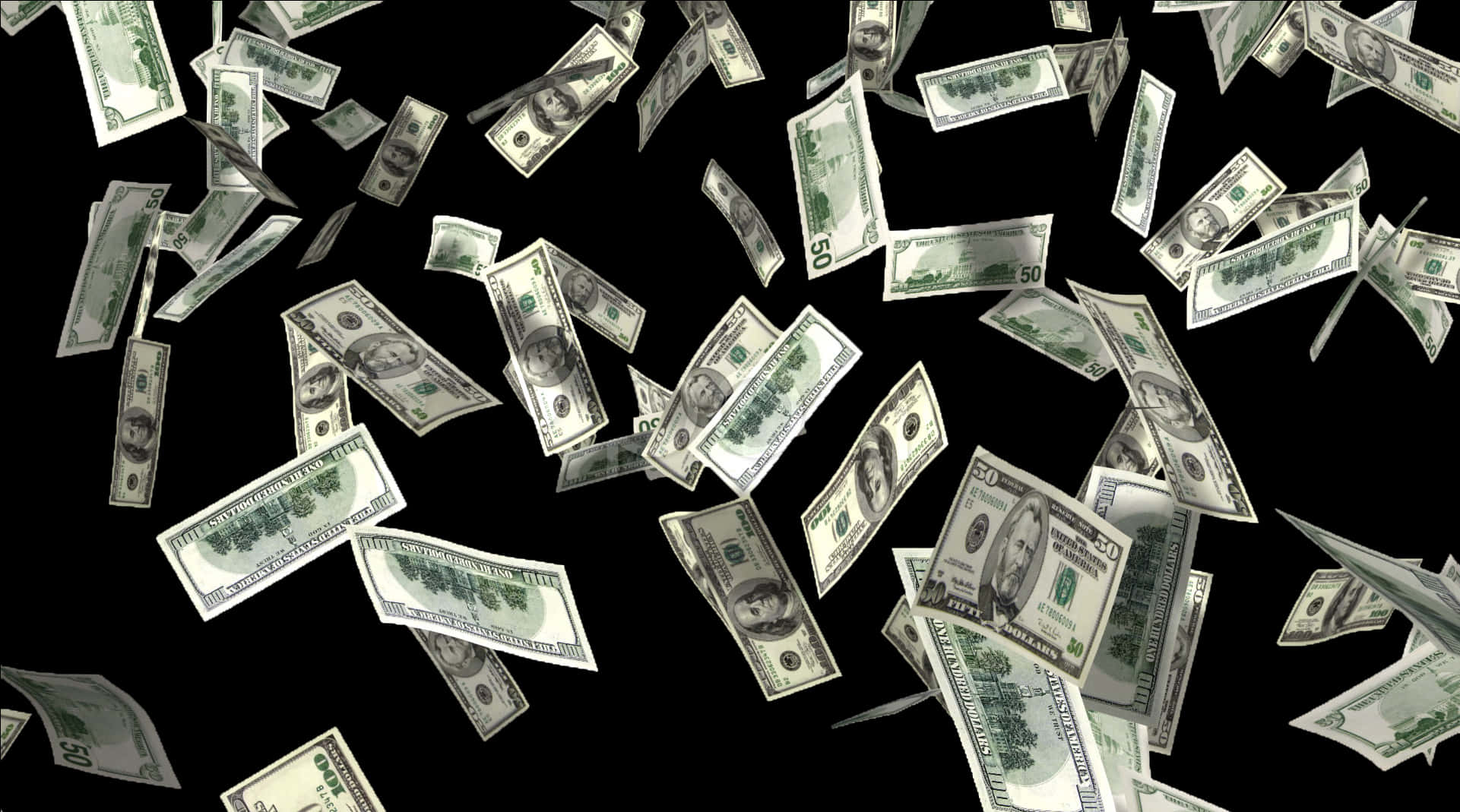 Falling U S Dollar Bills PNG image with a transparent background, free high-resolution download
