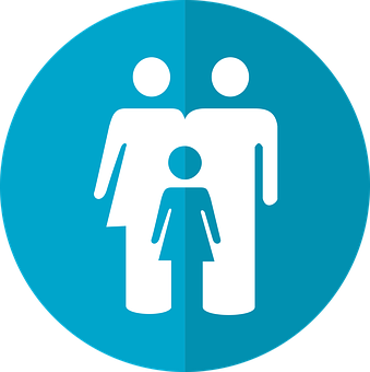 Family Icon Blue Background PNG with transparent background