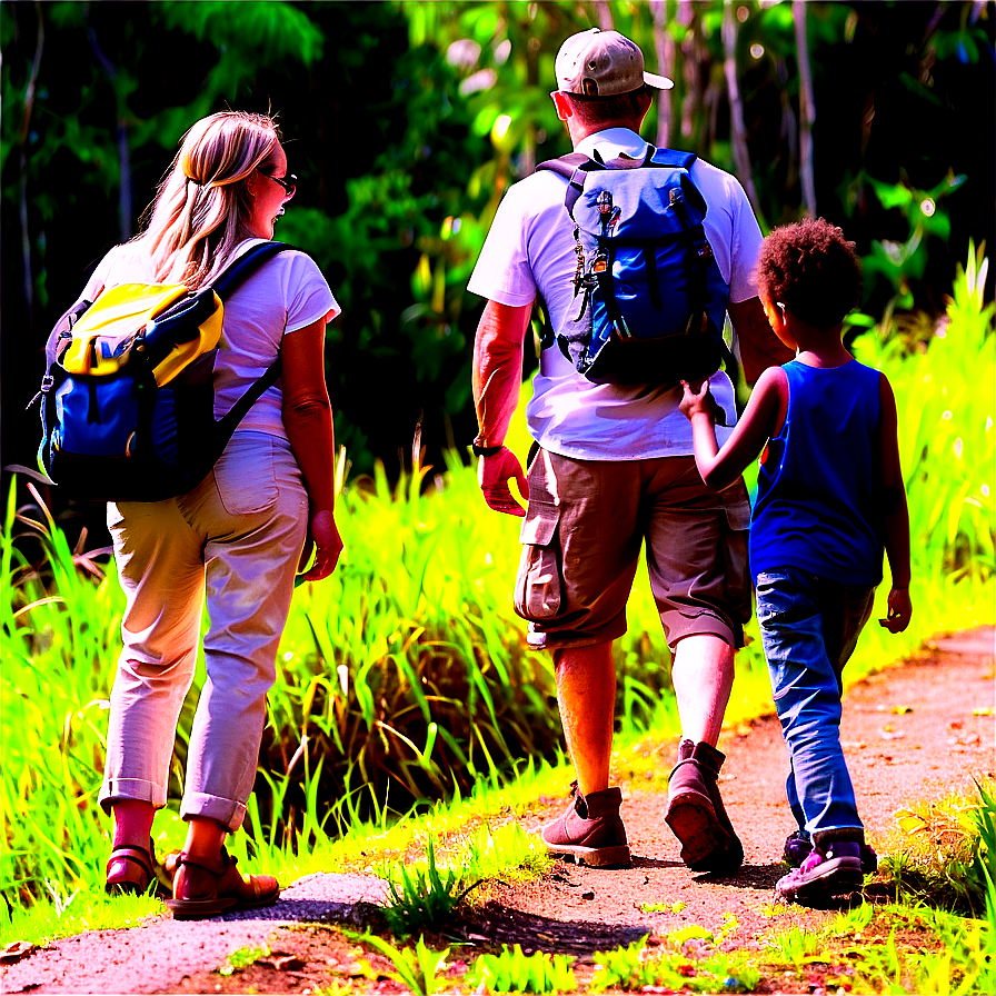 Family In Nature Hike Png 05042024