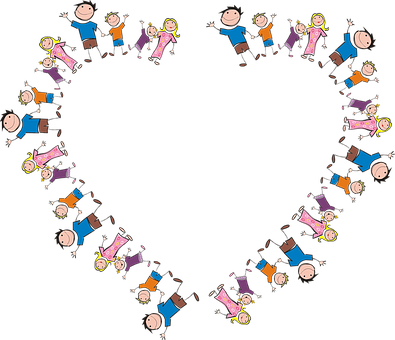 Family Love Heart Illustration PNG with transparent background