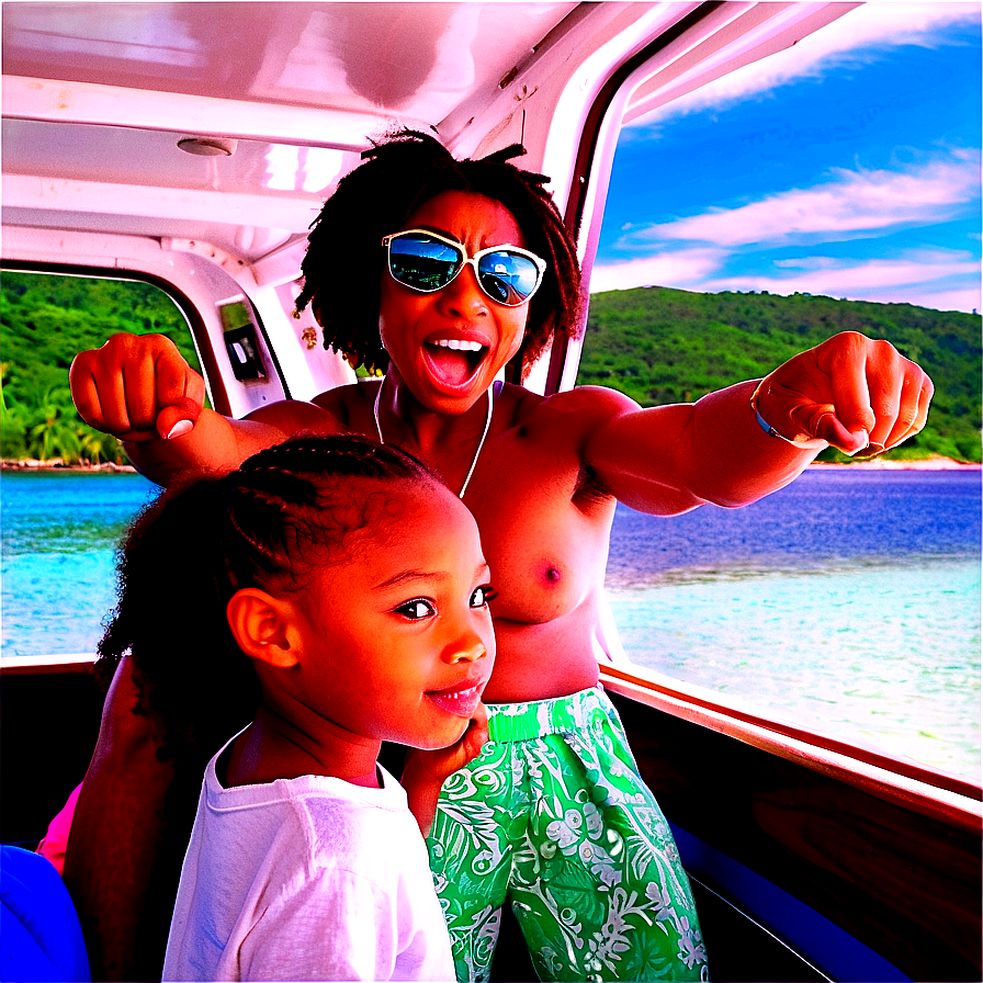 Family On A Boat Trip Png Rau