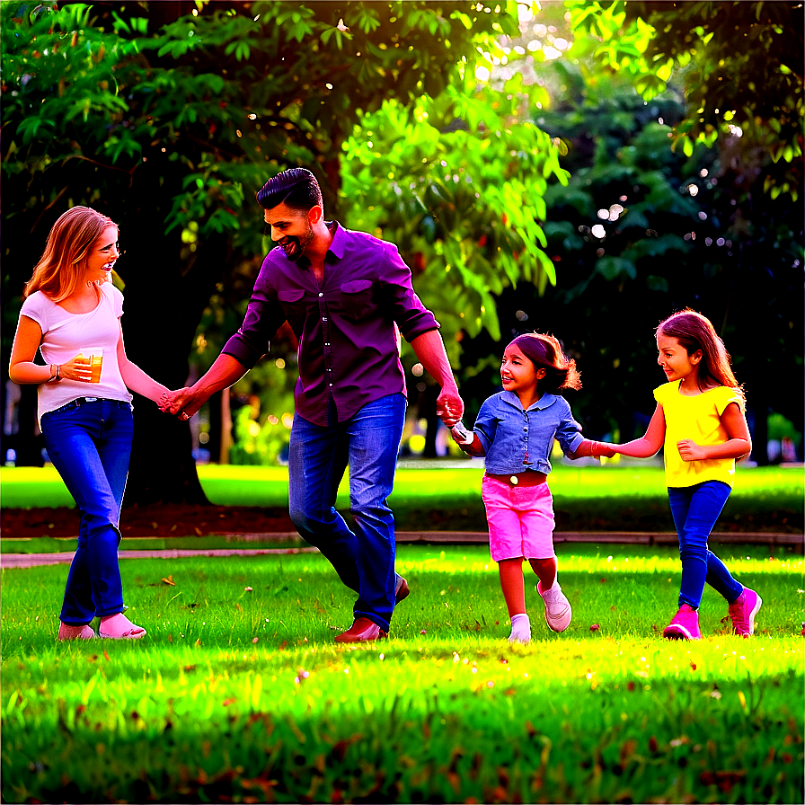 Family Playing In The Park Png Bjj