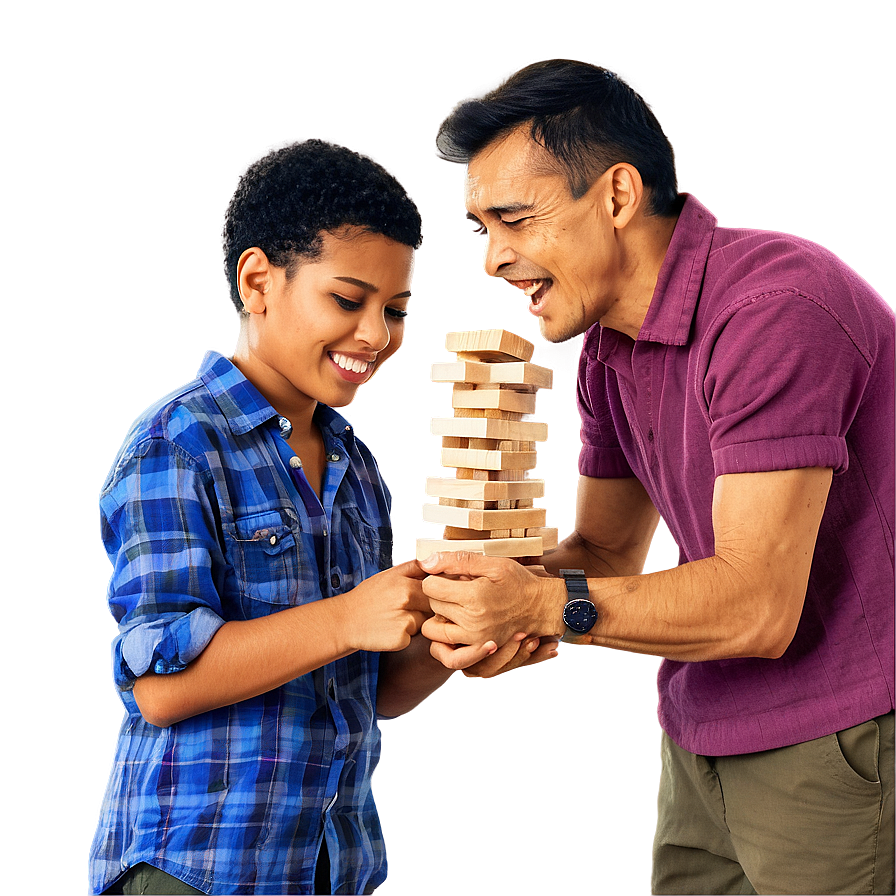 Family Playing Jenga Png Pkn9