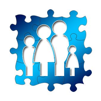Family Puzzle Unity Concept PNG with transparent background