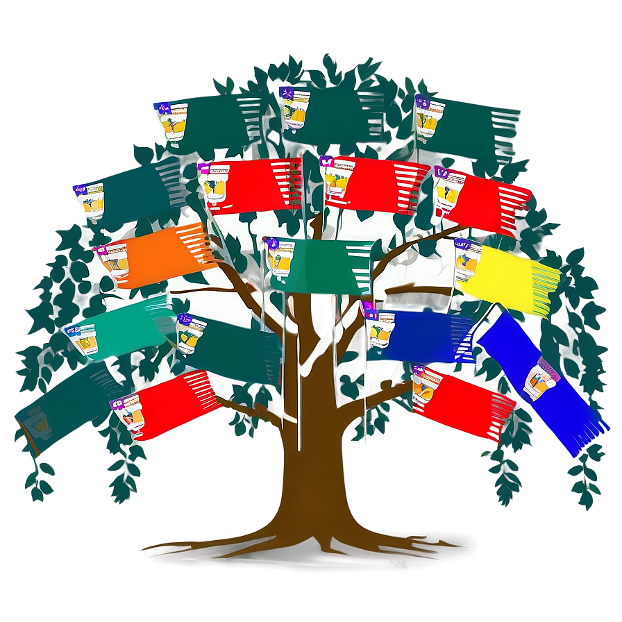 Family Reunion Tree With Flags Png Jgi