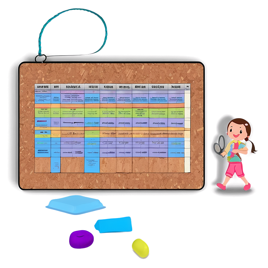 Family Schedule Cork Board Png Tid