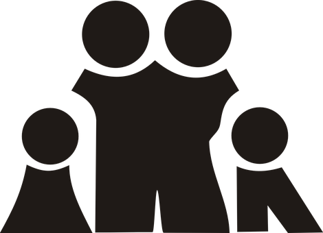 Family Silhouette Graphic PNG with transparent background
