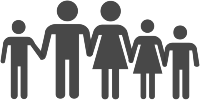 Family Silhouette Graphic PNG with transparent background