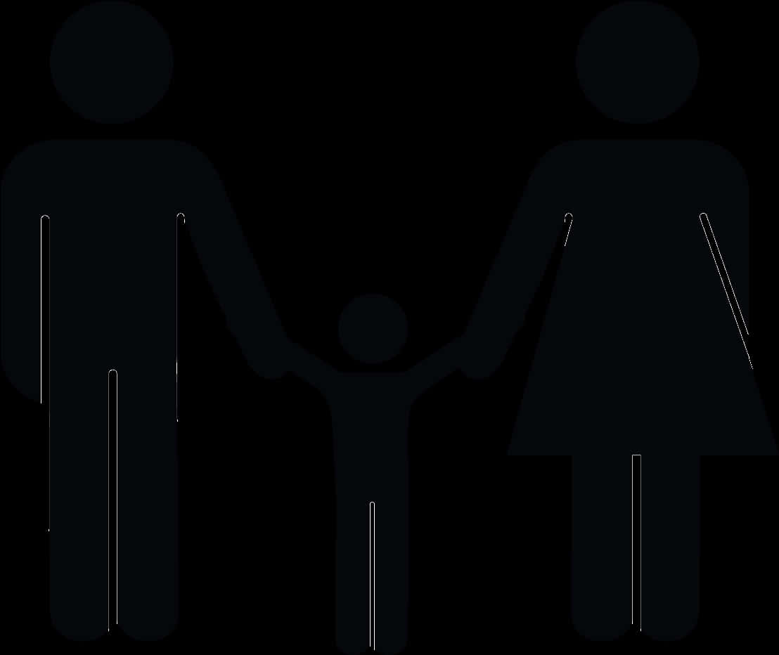 Family Silhouette Holding Hands