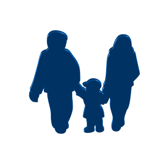 Family Silhouette Holding Hands PNG with transparent background