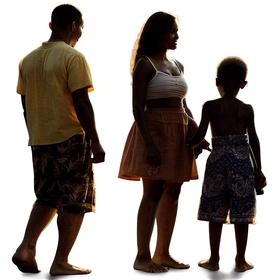 Family Silhouette Sunset Png 05042024