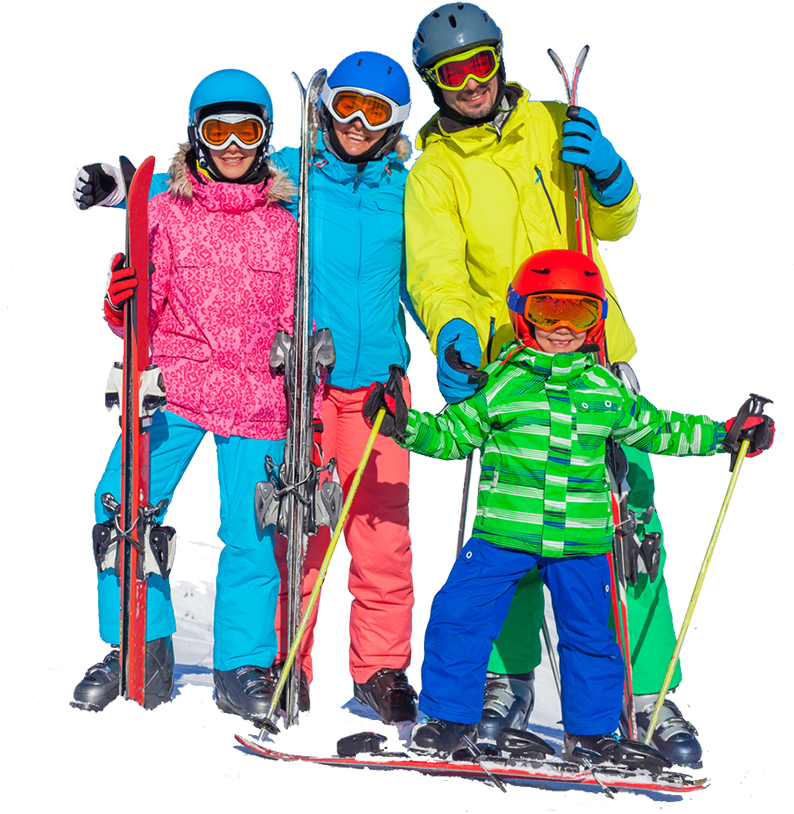 Go Skiing Png - Family On Ski Png, Transparent Png PNG with transparent background