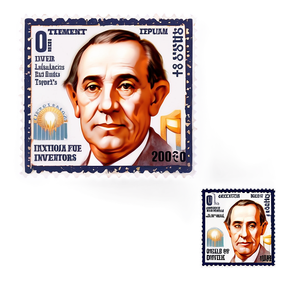 Famous Inventors Postage Stamp Png 06122024