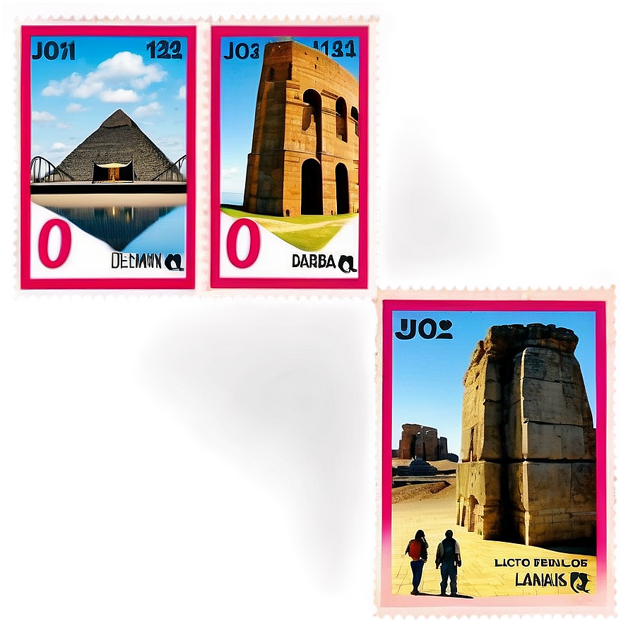 Famous Landmarks Postage Stamp Png Bhr1