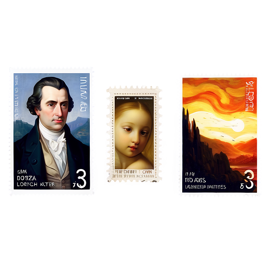 Famous Paintings Postage Stamp Png Iha