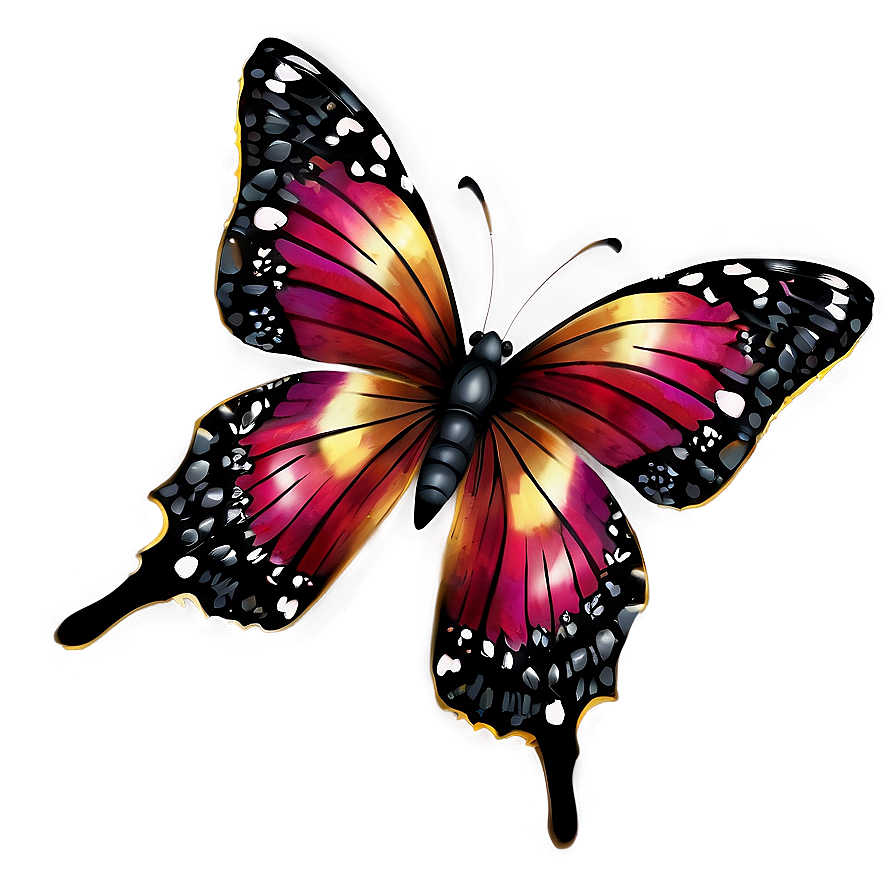 Fancy Black Butterfly Png 64