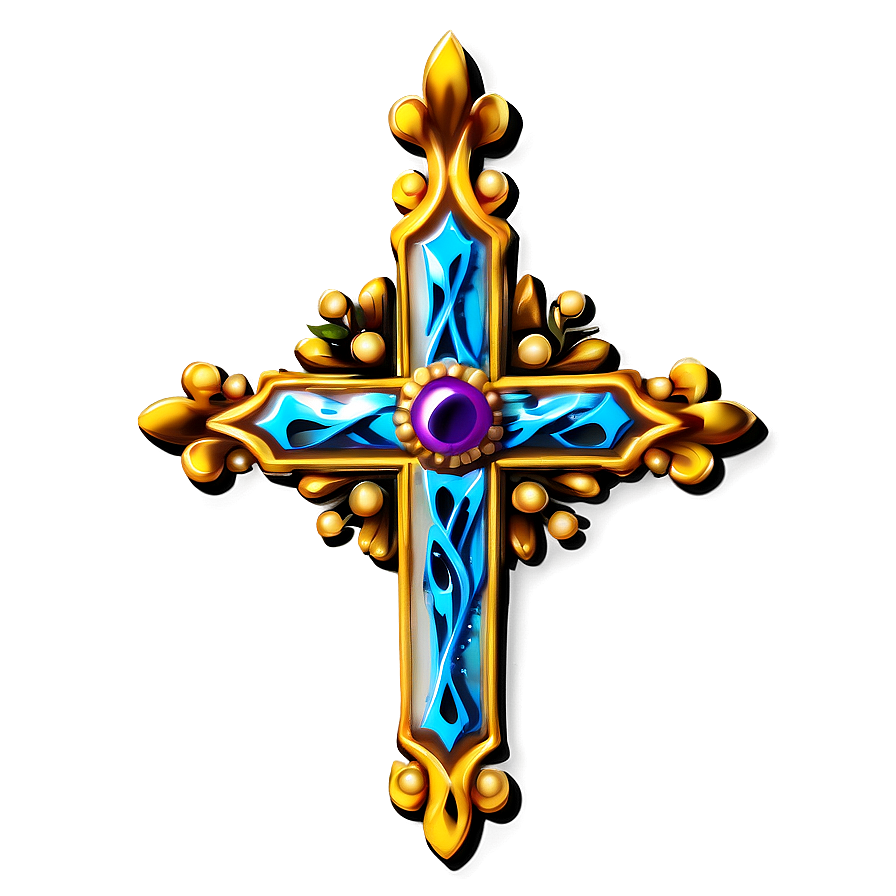 Fancy Cross With Crown Png Ufs47