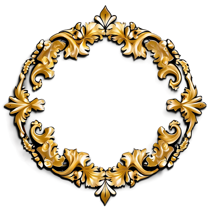 Fancy Golden Circular Border Png Brl15