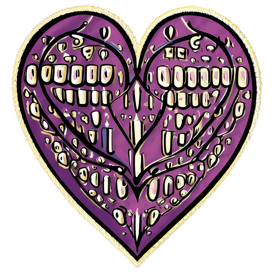 Fancy Heart Doodle Png 25