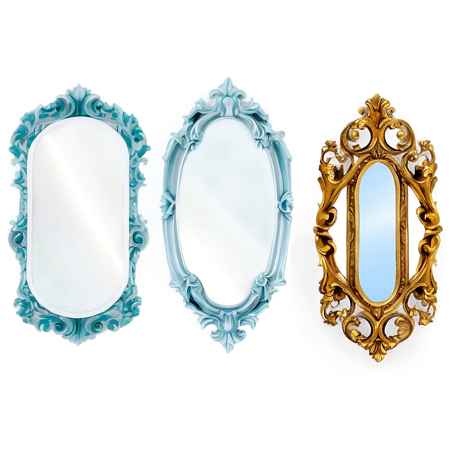 Fancy Mirror Frame Png 06132024