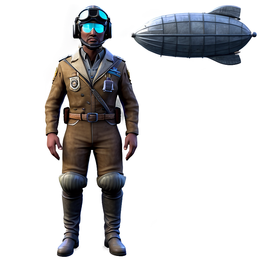 Fantasy Airship Pilot PNG 06252024 PNG with transparent background