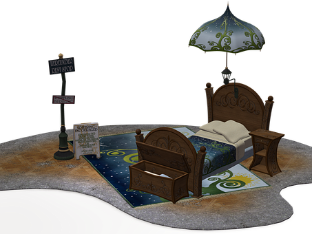 Fantasy Bedroom Concept Art PNG with transparent background