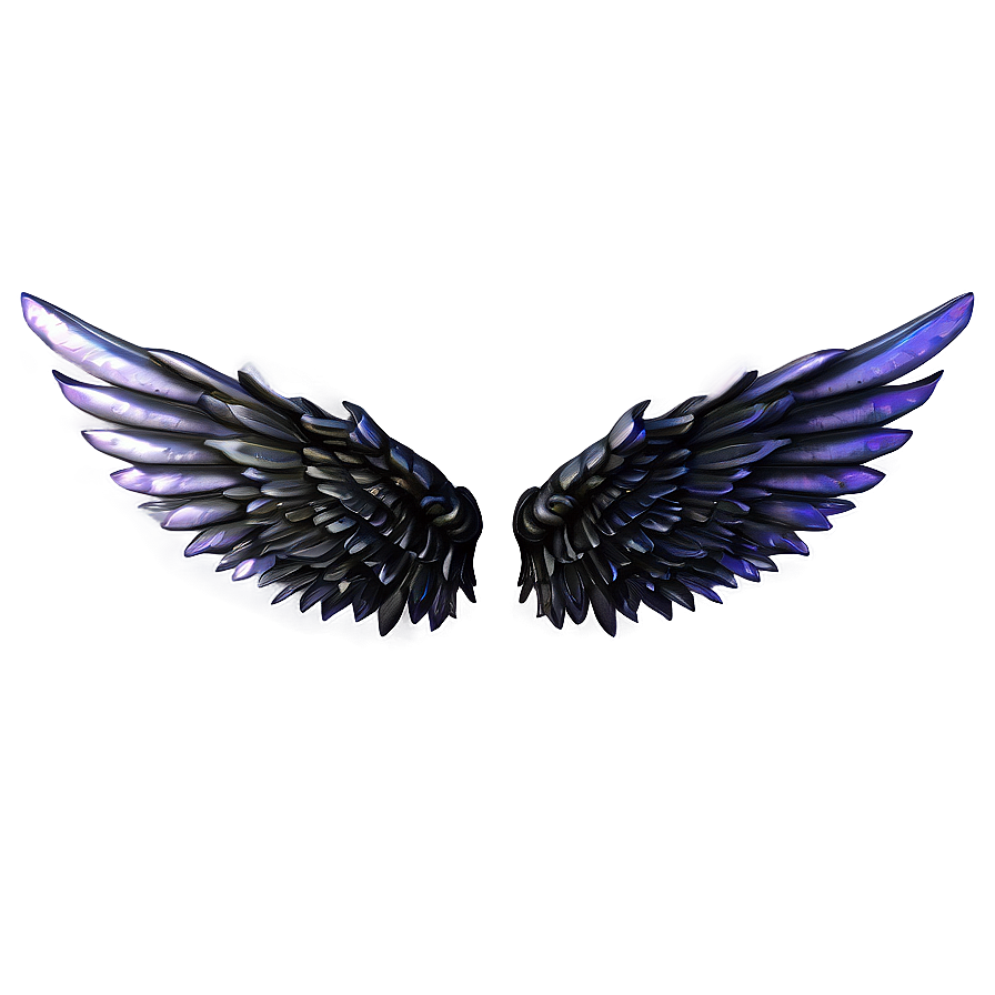 Fantasy Black Angelic Wings PNG 06232024 PNG with transparent background